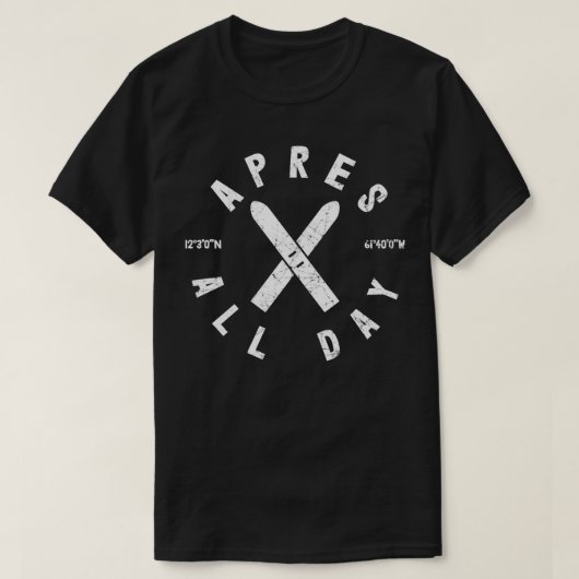 アプリースキースキースキエカッコいいースウィンタースポーツスキー Tシャツ (デザイン正面)