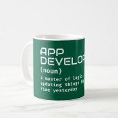 アプリ開発者のコーヒー定義 – ユーモアマグ コーヒーマグカップ (正面左)