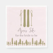 アプレーススキピンクウィンターブライダルシャワー スタンダードランチョンナプキン (正面)