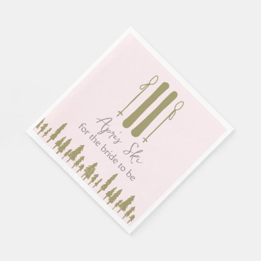 アプレーススキピンクウィンターブライダルシャワー スタンダードランチョンナプキン (角)