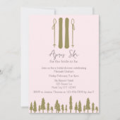 アプレーススキピンクウィンターブライダルシャワー 招待状 (正面)