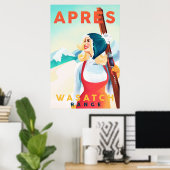 「アプレーススキワサッチレンジ」ヴィンテージユタ・スキーアート ポスター (ホームオフィス)