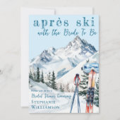 アプレーススキーウィンタースキー水カラーブライダルシャワー 招待状 (正面)