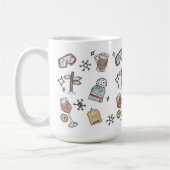 アプレーススキーウィンタースポーツキュートホリデー コーヒーマグカップ (左)