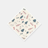 アプレーススキーウィンターパーティーシャンパンピンクナプキンス スタンダードカクテルナプキン (角)