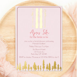 アプレーススキーウィンターブライダルシャワー 箔招待状