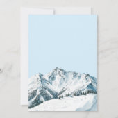 アプレーススキーウィンターマウンテンウォーターカラーブライダルシャワー 招待状 (裏面)