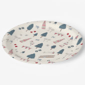 アプレーススキーウィークエンドパーティーピンクシャンパン ペーパープレート (アングル)