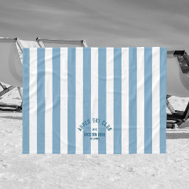 アプレーススキークラカスタムブレトロブルーストライプ フリースブランケット