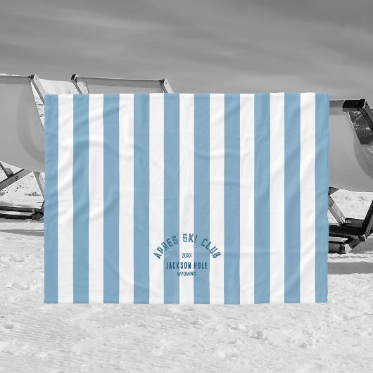 アプレーススキークラカスタムブレトロブルーストライプ フリースブランケット