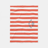 アプレーススキークラカスタムブレトロレッドストライプ フリースブランケット (正面)