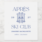 アプレーススキークラブウィンタースノースキーバチェロレッテ ワインラベル (シングルラベル)