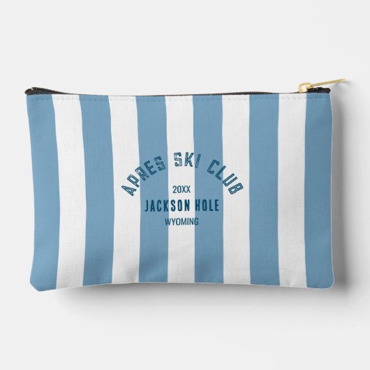 アプレーススキークラブブルーストライプカスタムロケーションスキー アクセサリーポーチ (裏面)