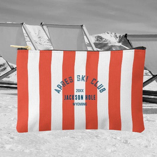 アプレーススキークラブレッドストライプカスタムロケーションスキー アクセサリーポーチ