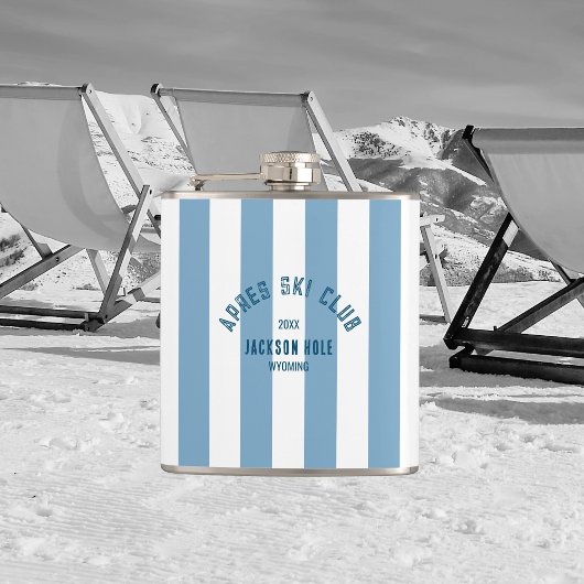 アプレーススキークラブレトロブルーストライプカスタムロケーション フラスク