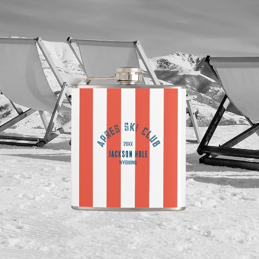 アプレーススキークラブレトロレッドストライプカスタムロケーション フラスク
