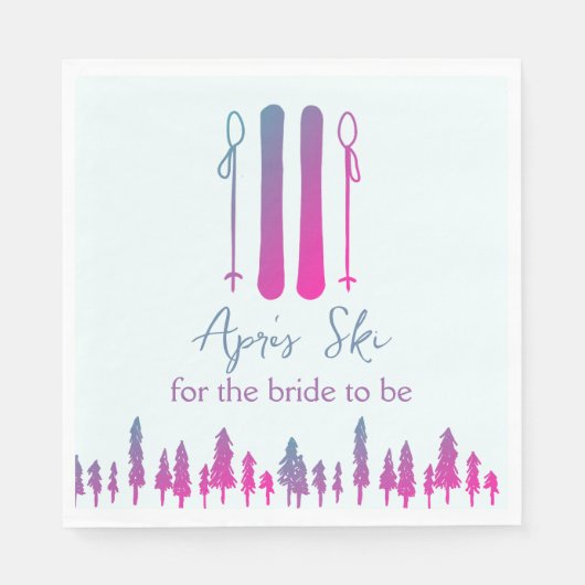 アプレーススキーネオンウィンターバチェロレッテ スタンダードランチョンナプキン (正面)