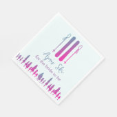 アプレーススキーネオンウィンターバチェロレッテ スタンダードランチョンナプキン (角)