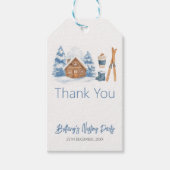 アプレーススキーベビーシャワー冬のネスティングパーティー ギフトタグ (正面)