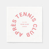 アプレ テニス クラブ カスタム ピンク クレスト スタンダードカクテルナプキン (正面)