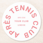アプレ テニス クラブ カスタム ピンク クレスト ラウンドペーパーコースター (正面)