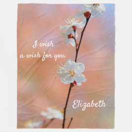 アプ大切日本のリコット花 フリースブランケット