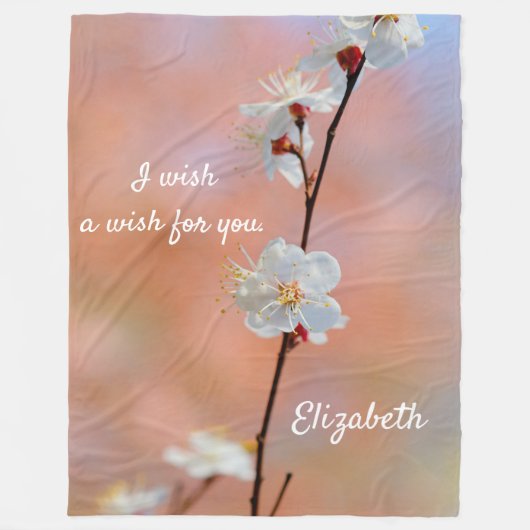 アプ大切日本のリコット花 フリースブランケット (正面)