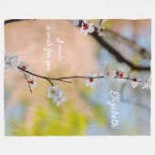 アプ威厳のある日本のリコット花 フリースブランケット (正面(横))