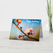 アプ日本のリコットの花と澄ん青い空 カード (正面)