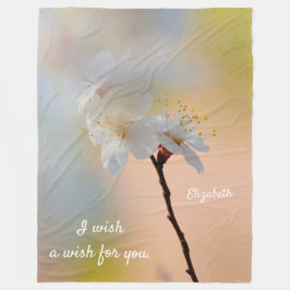 アプ素晴らし日本のリコット花 フリースブランケット