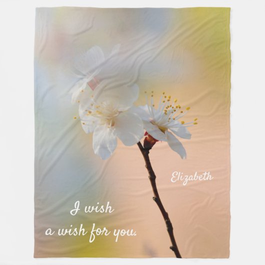 アプ素晴らし日本のリコット花 フリースブランケット (正面)