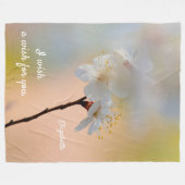 アプ素晴らし日本のリコット花 フリースブランケット (正面(横))