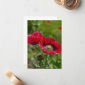 アヘンかわいらしケシ二杯 ノートカード (正面/裏面インサイチュ)