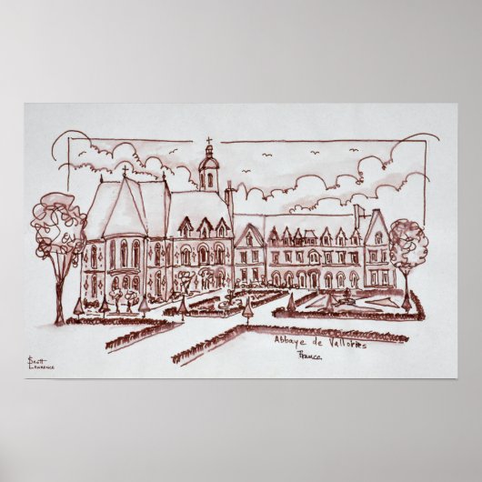 アベイデバロワール |アルゴウレス，フランス ポスター (正面)