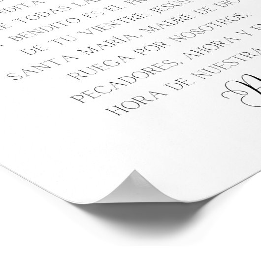 アベマリアスペインの祈りの言葉 ポスター (角)