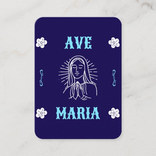 アベマリア祈りの言葉カードスペインの- Hail Mary プレイスカード (正面)
