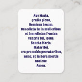 アベマリア祈りの言葉カード – ラテンヘイルメアリー プレイスカード (裏面)