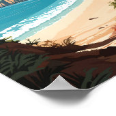 アベルタスマンナショナルパークニュージーランドトラベルレトロ ポスター (角)