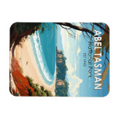 アベルタスマンナショナルパークニュージーランドトラベルレトロ マグネット (横)