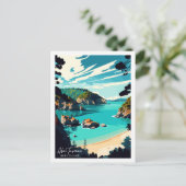 アベルタスマンニュージーランドヴィンテージトラベルプレイス ポストカード (スタンド正面)