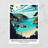 アベルタスマンニュージーランドヴィンテージトラベルポートレート ポストカード (正面)