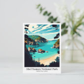 アベルタスマンニュージーランドヴィンテージトラベルポートレート ポストカード (スタンド正面)