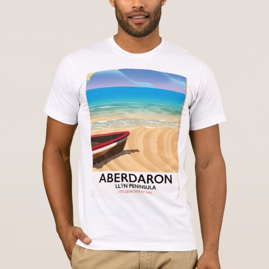 アベルダロン、ウェールズの海辺 リューン半島 ポスター Tシャツ (正面)