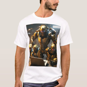 アベンジャーズVSサイボーグ - 未来都市バトルTシャツ Tシャツ