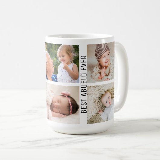 アベ最高のロエバ6フォトカスタムコラージュのじいちゃん コーヒーマグカップ (正面右)