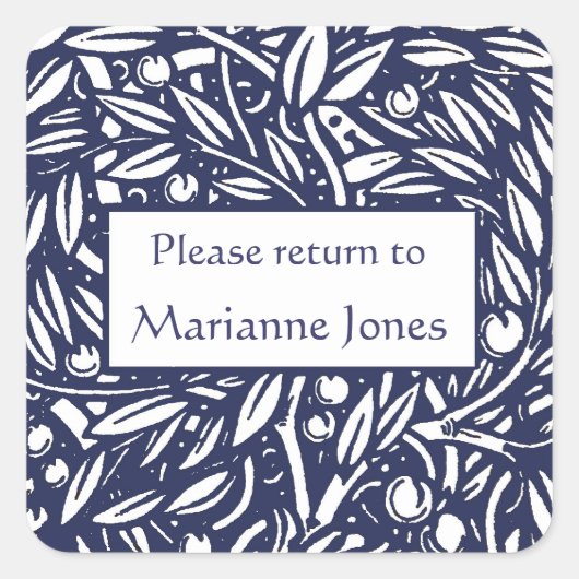 アベ縁どスエレガント蔵書票 スクエアシール (正面)