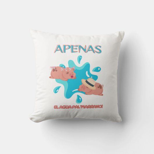 「アペナス・エル・アグアパル・マラーノ」豚引用文 クッション (正面)