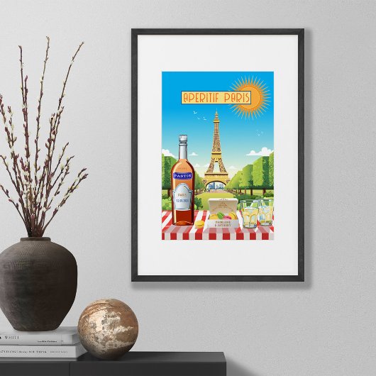 アペリティフインパリス編集可能ヴィンテージスタイルホリデイ ポスター