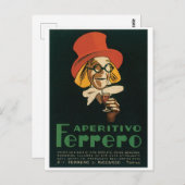 アペリティボフェレロトリノイタリアイタリアンヴィンテージアート ポストカード (正面/裏面)