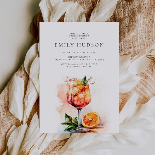 アペロエレガントルスピリッツブライダルシャワー招待 招待状